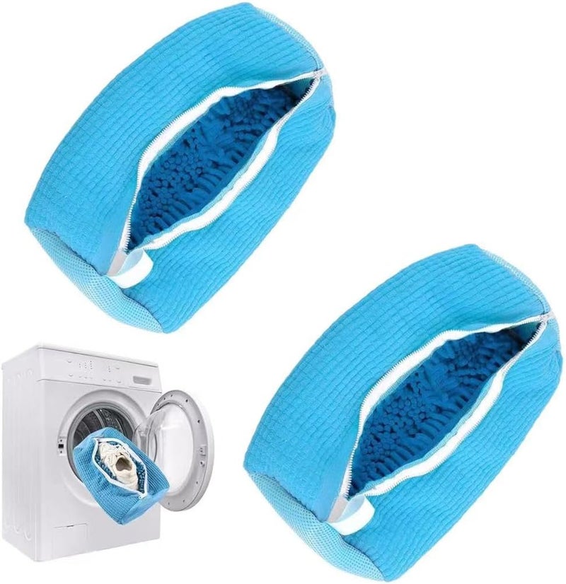 Fachoige Shoe Washing Machine Bag, Shoe Laundry Bags for Washing Machine, 2 Pcs Snkear Shoe Washing Bag, Laundry Shoe Bag for Washer and Dryer, Reusable Shoe Washing Bags (Blue) - Image 1